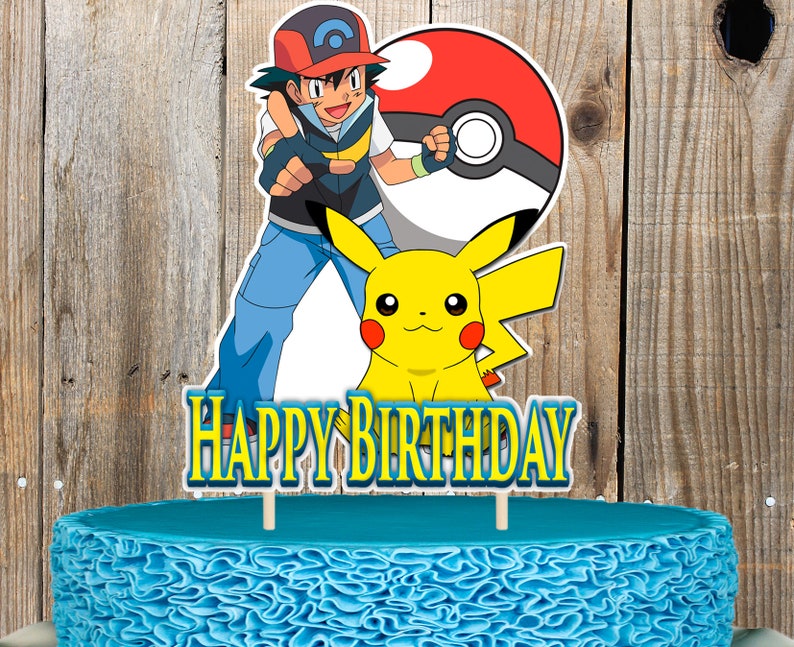 Pokemon Pikachu and Ash Cake Topper Cake Topper Etsy