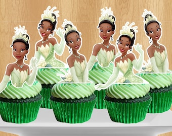 princess tiana birthday party favors bundle, princess and the frog birthday party package birthday party labels party supplies pintables