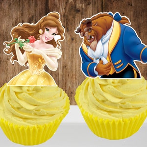 Disney Beauty and the Beast  cupcake toppers (12 pieces)