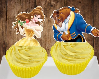 Disney Beauty and the Beast  cupcake toppers (12 pieces)
