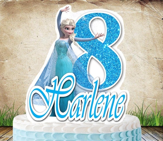 Frozen Birthday Cake Topper Personalised Elsa Birthday Cake Topper