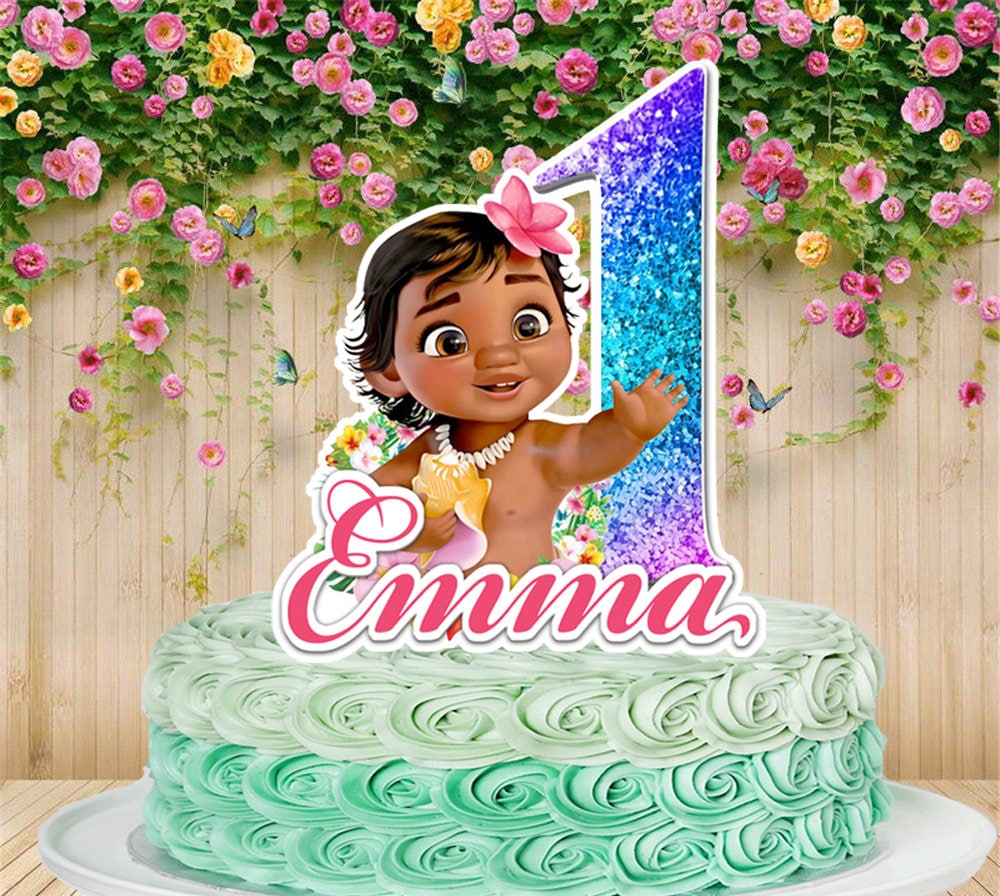 Baby Moana Cake Topper Etsy Baby Moana Cake Topper Etsy