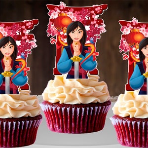 Princess Mulan2 cupcake toppers (12 pieces), Cupcake Toppers