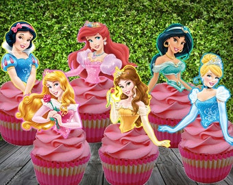 Princess Cupcake Toppers Superhero Cupcake Toppers Custom Etsy