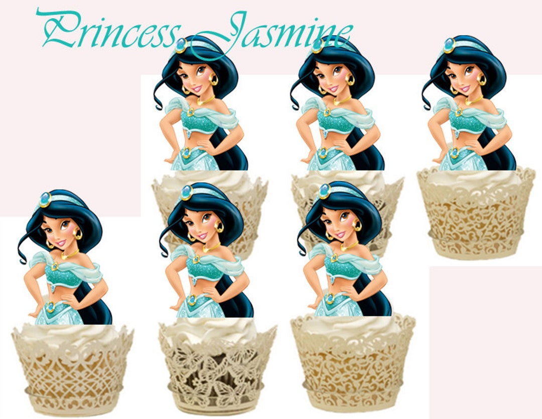 Princess Jasmine Cupcake Toppers 12 Pieces Etsy