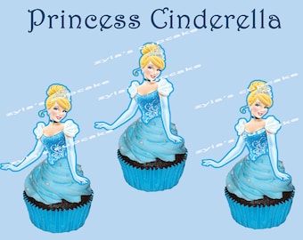 Principessa Cenerentola cupcake toppers (12 pezzi)