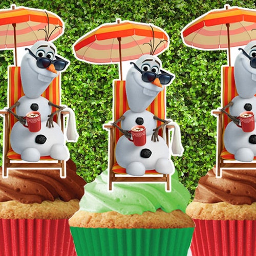 Olaf Frozen Cupcake Toppers Birthday Party Cupcake Toppers Etsy