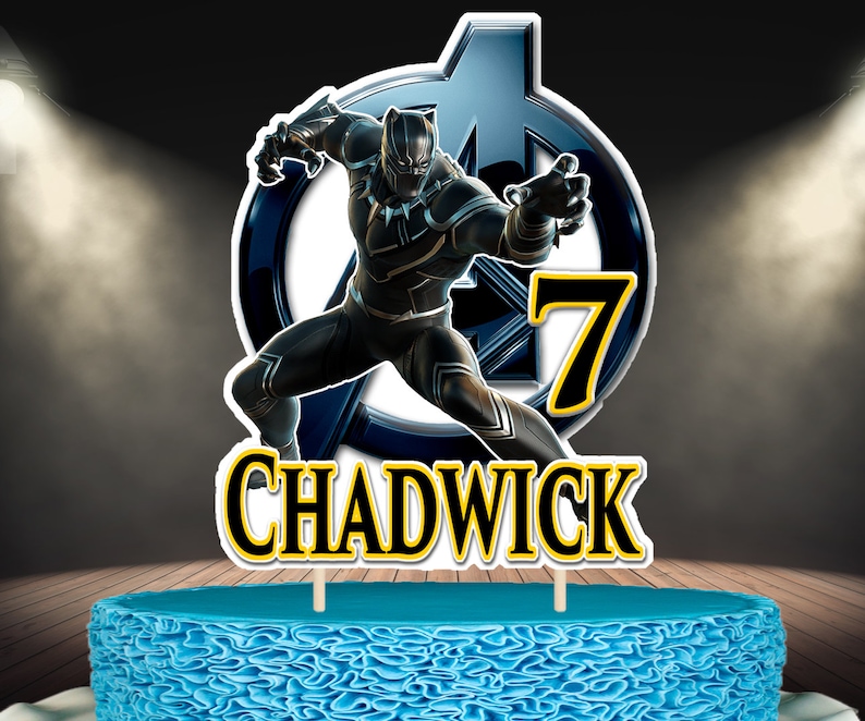 The Black Panther Inspired Cake Topper Personalised The Black Panther Inspired Cake Topper Personalised