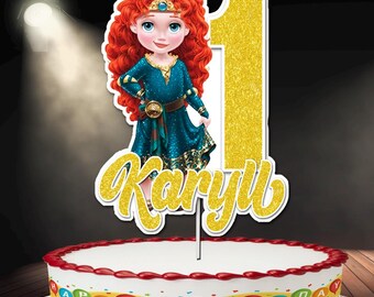 Princess Merida Kid (Brave) Cake topper, Party Decorations, Topper