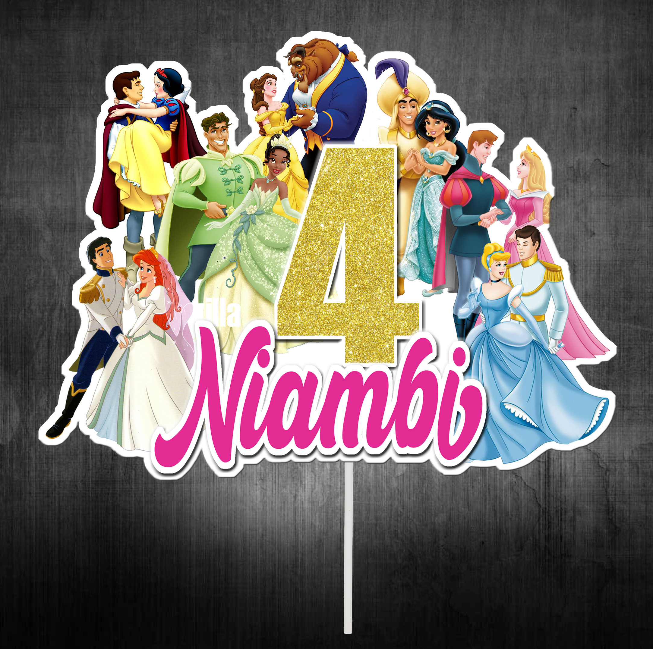 Disney Prinzessinnen und Prinzen Cake Topper, image size:2166x2154