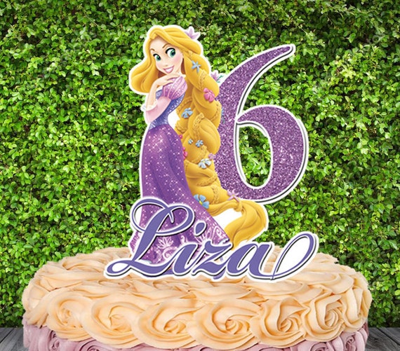 TANGLED Princess RAPUNZEL Birthday Cake Topper Featuring Rapunzel Figure and Decorative Themed Accessories Cake Toppers 