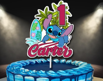 Stitch Cake topper, Personalized Cake Topper, Custom Cake Topper, Birthday Party