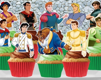 Set of Disney Prince  cupcake toppers (20 pieces)