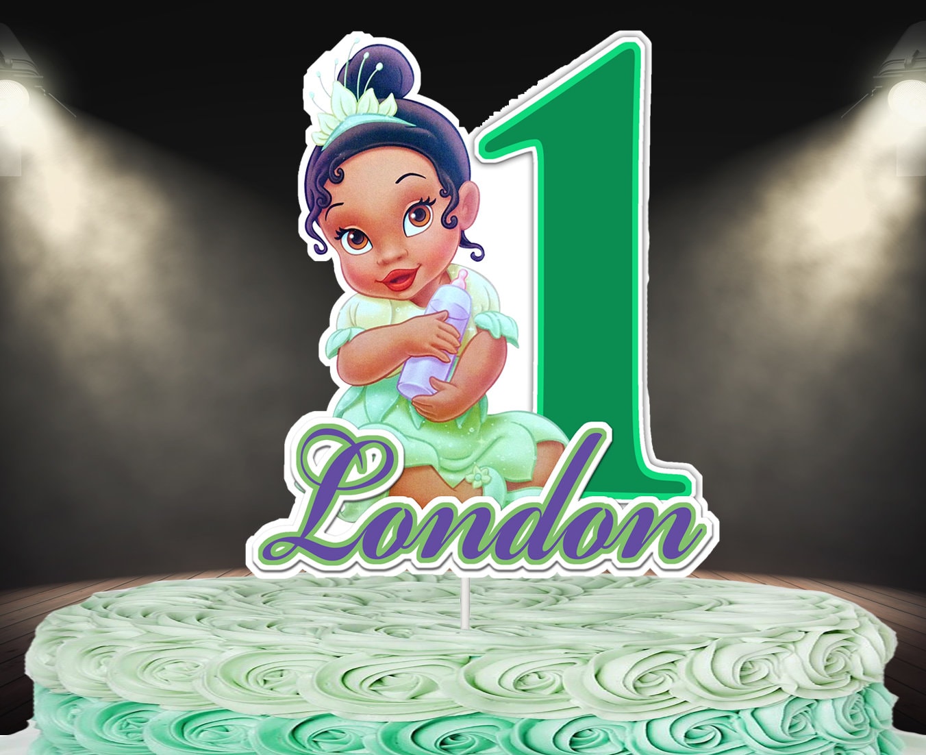 Baby Tiana Cake Topper Customized Cake Topper Personalized Cake Topper Birthday Party Party Decoration