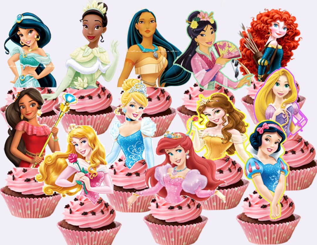 ディズニープリンセスカップケーキトッパー12個 - Etsy 日本
