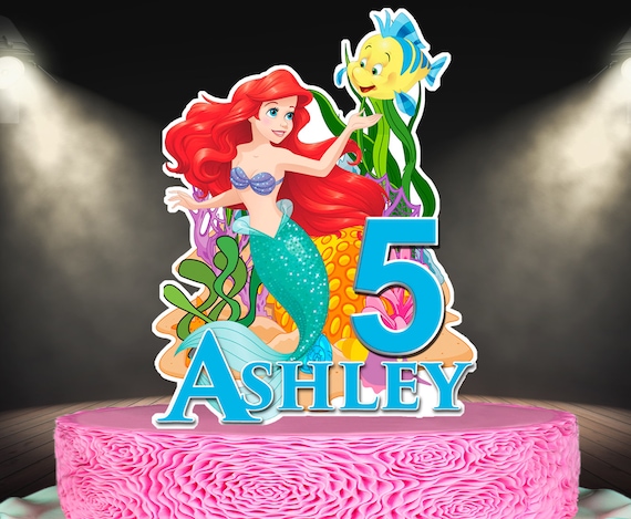 Little Mermaid Cake Topper Princess Topper Mermaid Birthday 