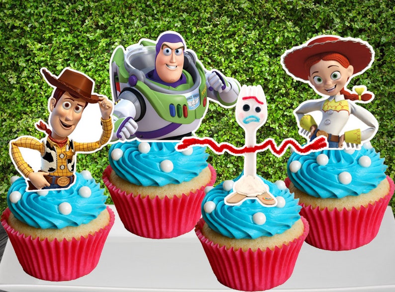 Set de 12 toppers de cupcakes Toy Story 4 Etsy España