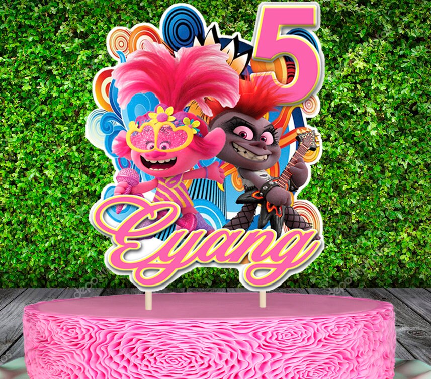 Party Supplies Trolls' Queen Barb Personalized Cake Topper; Custom Age