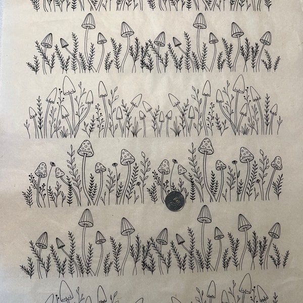 Ceramic Underglaze Transfer - Shroomies Design For Pottery & Mug Making (13x19 Inch Sheet)