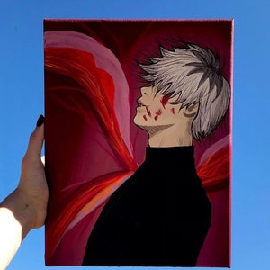 Ken Kaneki Acrylic Painting Etsy Ken Kaneki Acrylic Painting Etsy