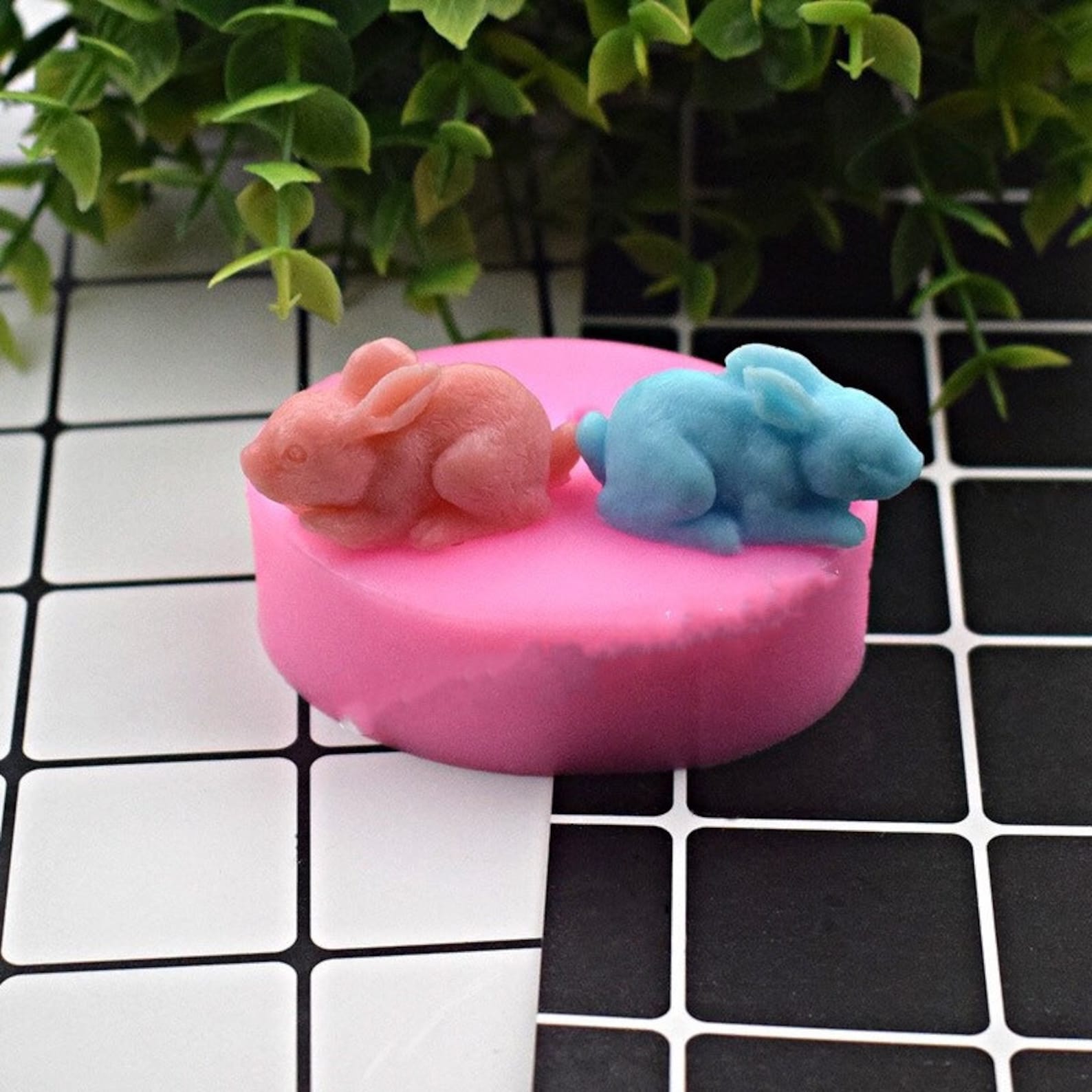 3D 2pcs Rabbit Silicone Mold/cute Rabbit Cake Mold/animal Soap Etsy
