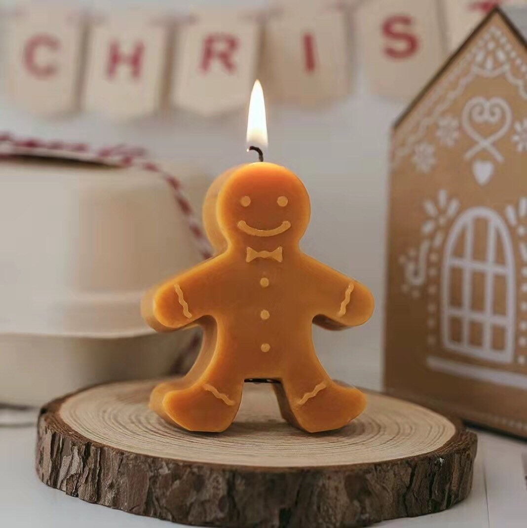 Holiday Soy Candles Ginger Bread Man Ginger Bread Scented Lit Candle Co. 