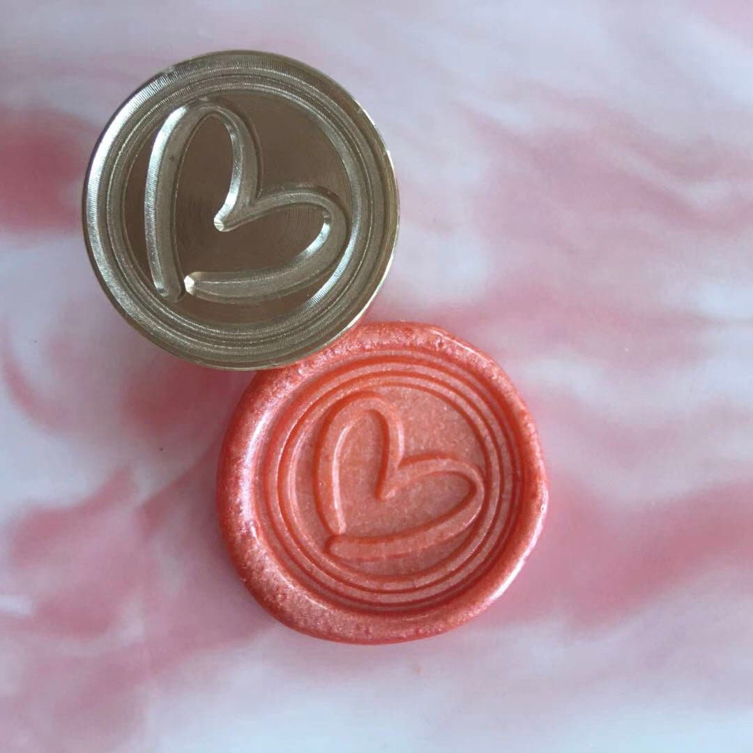 Love heart wax seal stamp/Love heart shape wax sealing kit | Etsy