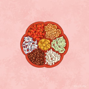Sticker boîte à bonbons chinoise | Peachybbyj