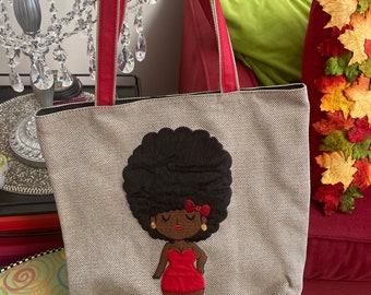 Our exclusive menina tote bag -made by us in Brazil. She gets lots  of compliments wherever she goes and so will you