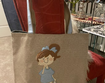 Our adorable and exclusive ponytail gal menina tote bag -made in Brazil just for you