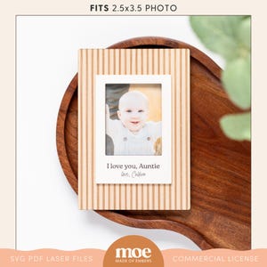 Marco de fotos personalizado con mensaje grabado Marco para refrigerador Regalo para el día de la madre Marco de fotos de madera con patrón vintage Regalo sentimental grabado
