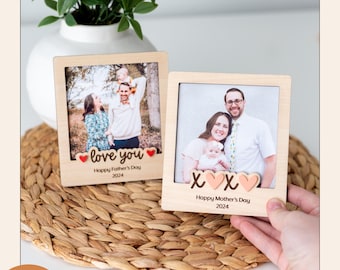 Polaroid Photo Magnet Fridge Mother's Day Gift Father's Day 4x4 Picture Frame 3D Laser Cutting File Engraving Design