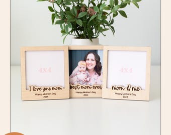 Polaroid Photo Magnet Fridge Mother's Day Gift 4x4 Picture Frame 3D Laser Cutting File Engraving Design