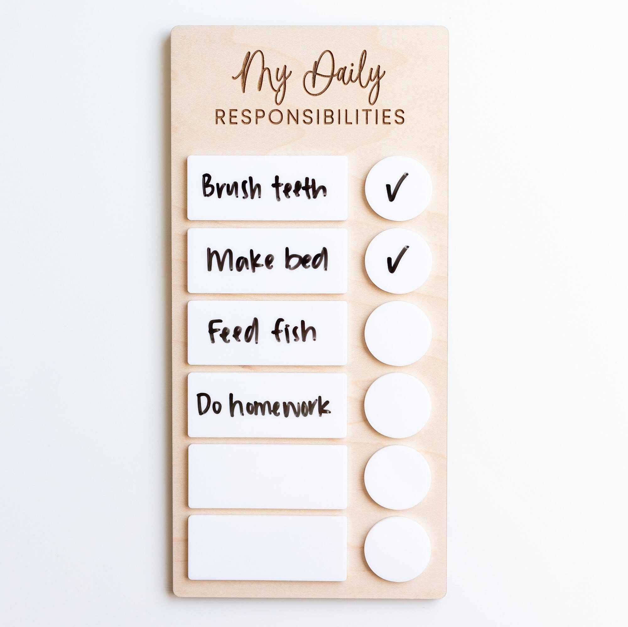 My Daily Responsibilities Sign Kids Task Board Laser Cutting File ...