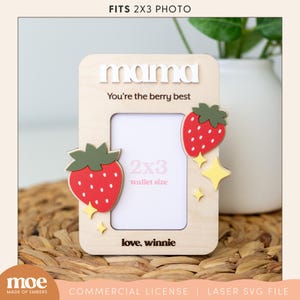 Ímã de geladeira para fotos, presente para o dia das mães, tamanho de carteira, porta-retratos, trocadilho, corte a laser 3D, design de gravura