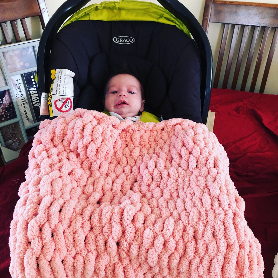 Chunky knit chenille baby blanket Etsy