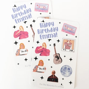 Swiftie Themed Sticker Sheet Party Favor || Birth-Tay Birthday Party Decor || In My Birthday Era || Set of 10