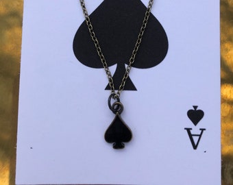 Gothic Card of spade necklace | Gothic style jewelry | Antique/rustic necklace | spade necklace authentic style gift