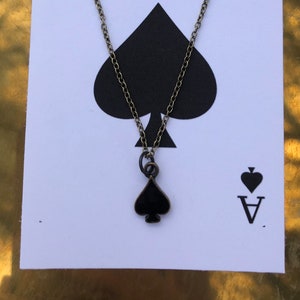 Black spade necklace clearance