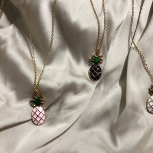 Free as a Pineapple! necklace 2D | gold chain bright pineapple necklace | 4 color options colorful pineapple necklace