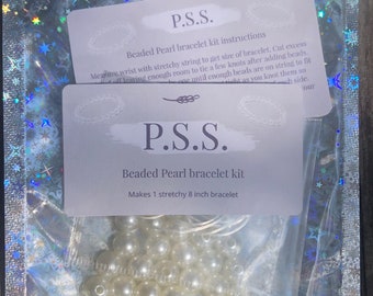 Kit de bracelet de perles perlées | bracelet perlé élégant blanc fait à la maison kit | bracelet de perles perlé extensible | fabriquez votre propre bracelet