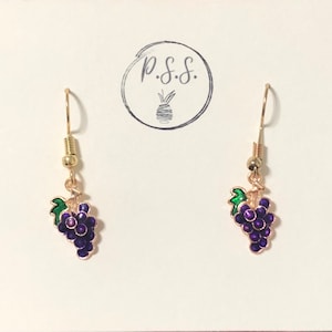 Fruit Grape earrings | bright & fun gift | colorful fruit earrings