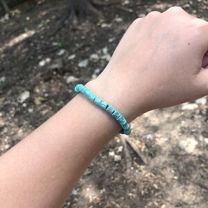 Turquoise & Gold beaded bracelet | beaded gold and turquoise bracelet | turquoise and gold cylinder beaded bracelet