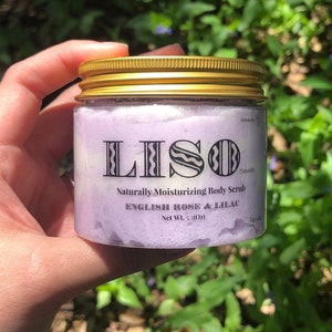 LISO(smooth) English rose & lilac Scrub | naturally moisturizing body scrub | rose and lilac hydrating body scrub