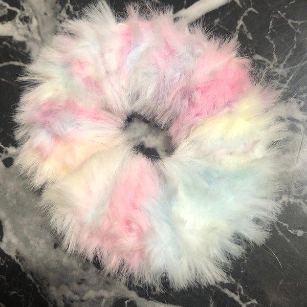 Cotton candy crochet Hair scrunchie | meme’s crochet Super Soft hair tie | Handmade crochet hair scrunchie | no tangle hair accessories