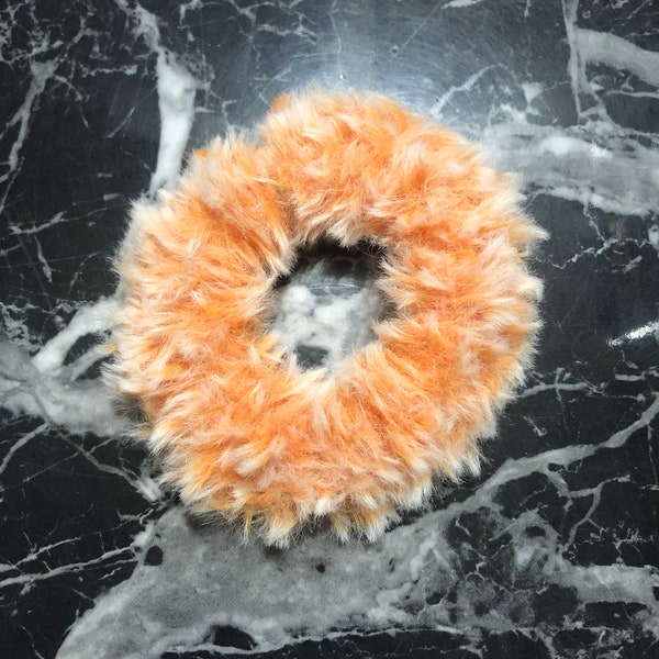 Oranje sorbet haak Haar scrunchie | meme's gehaakte superzachte haarelastiek | Handgemaakte gehaakte haar scrunchie | geen wirwar haaraccessoires