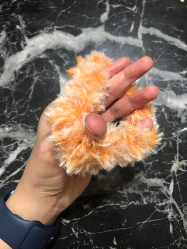 Crochet sorbet orange Chouchou cheveux élastique à cheveux super doux au crochet de meme Chouchou fait main au crochet pas d'accessoires pour cheveux enchevêtrés image 2