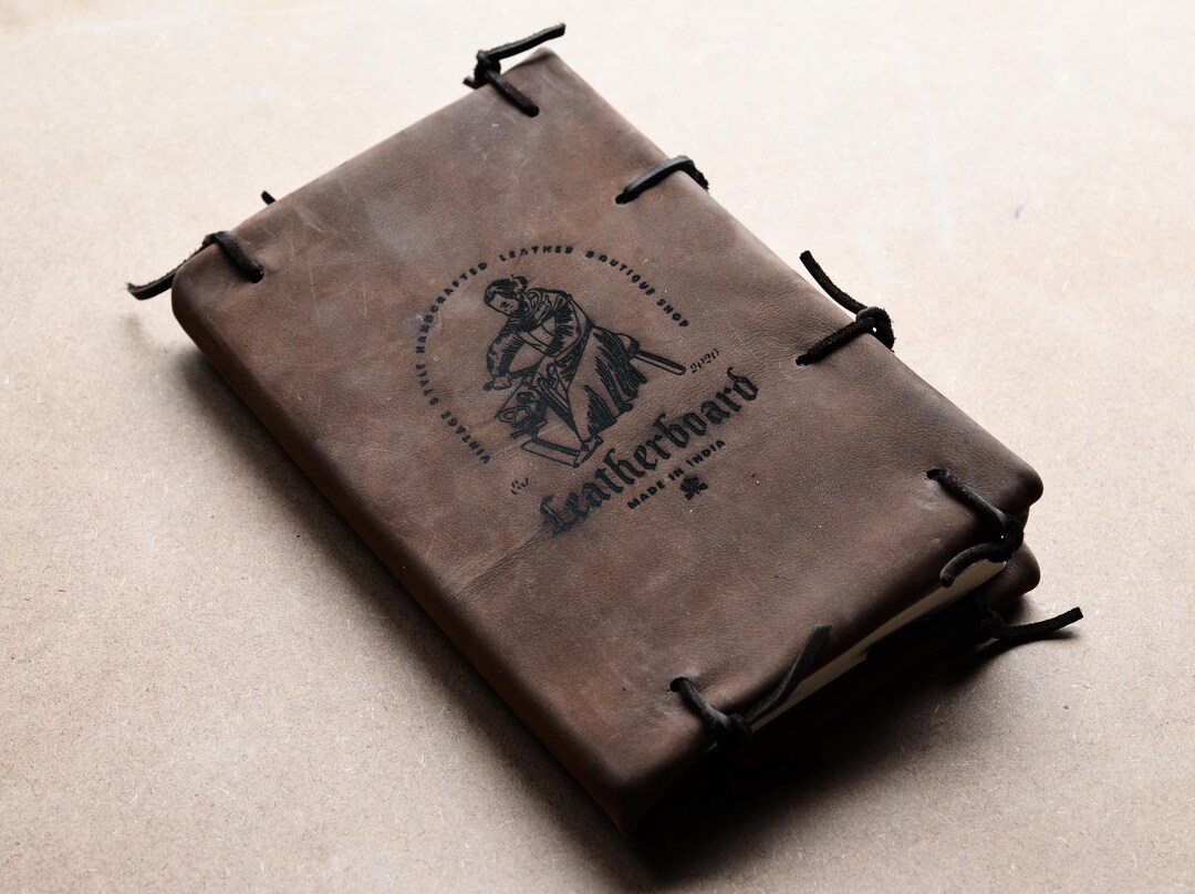 A5 Brown Leather Notebook: 240 Blank Pages - Etsy