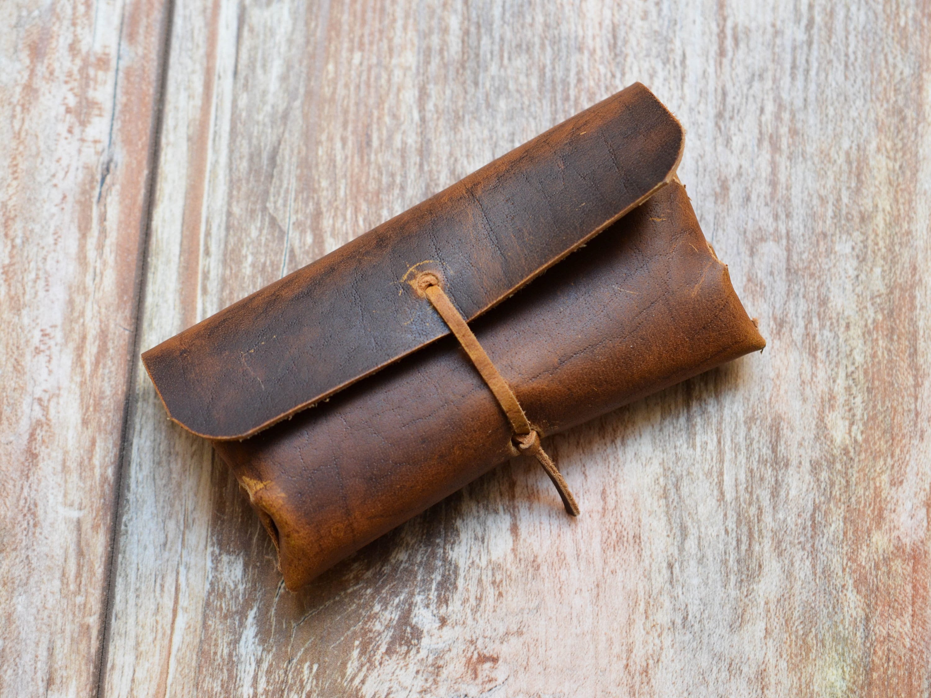 Personalized Medieval Leather Pouch Rustic Brown Etsy