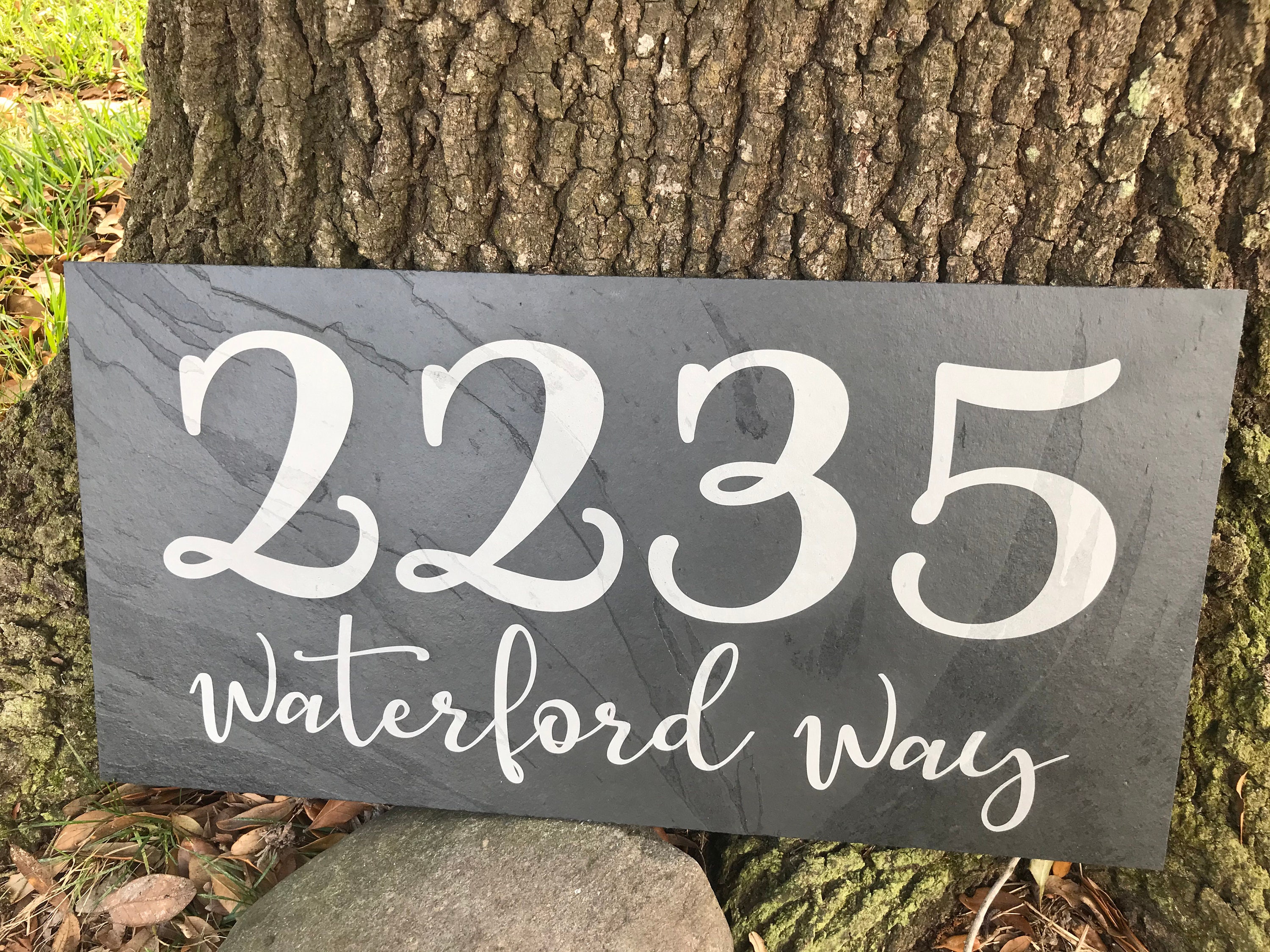 Laser Engraved Slate House Number Sign Etsy